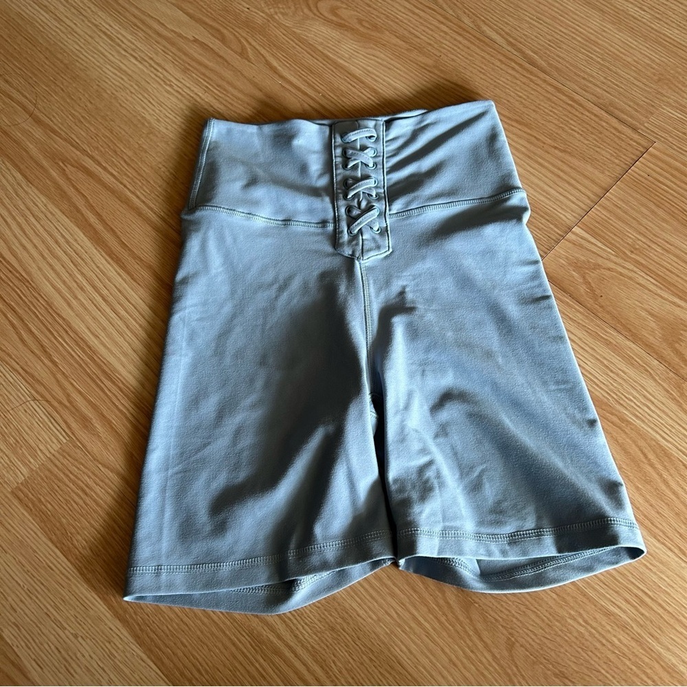 WeWoreWhat Light Blue Laced Up Biker Shorts Small